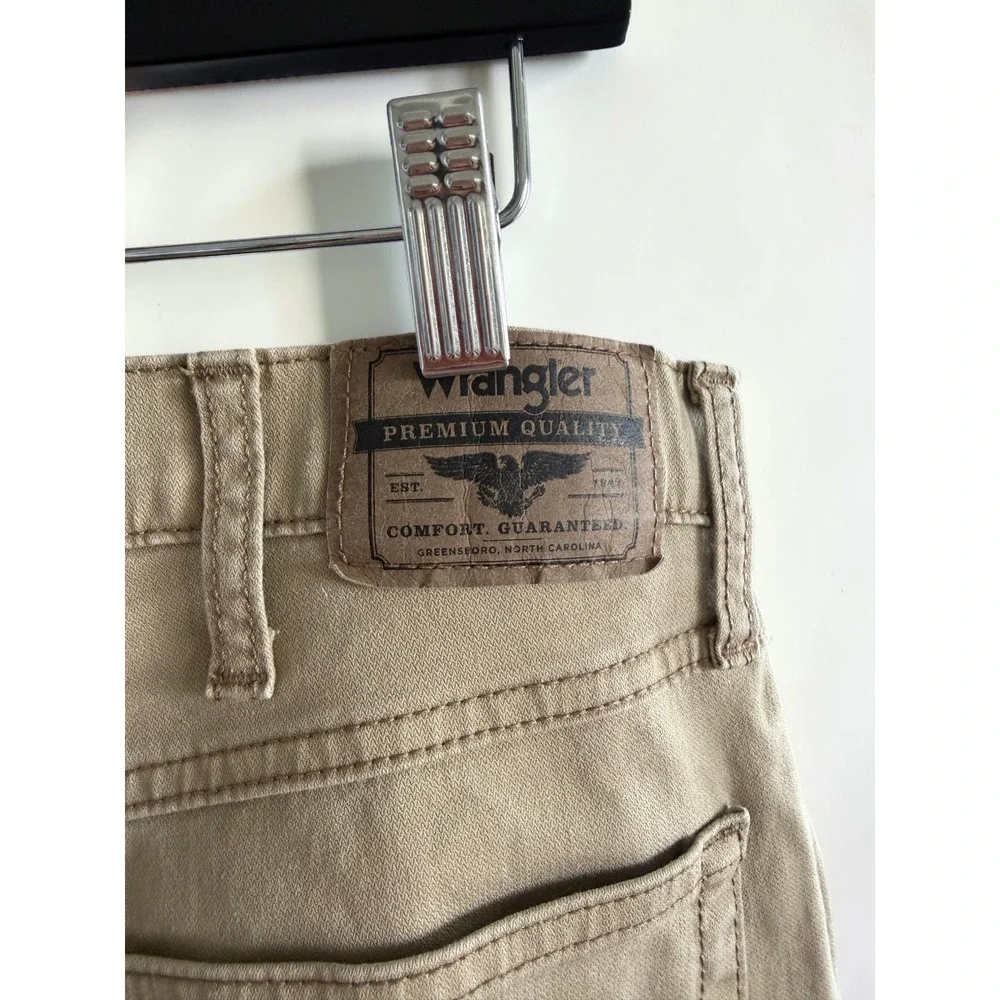 Wrangler Mens Straight Fit Pants Khaki Tan Premium Quality 34x30